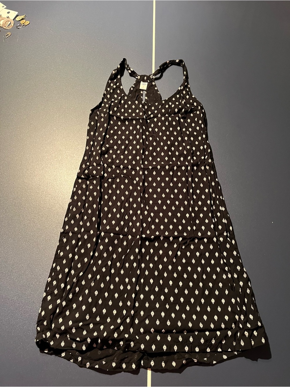Old Navy Black Dress with White Diamond Print